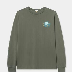 PARALLEL X LEAGUE Army Green Skull Axel Long Sleeve Shirt Crewneck Grunge Gothic